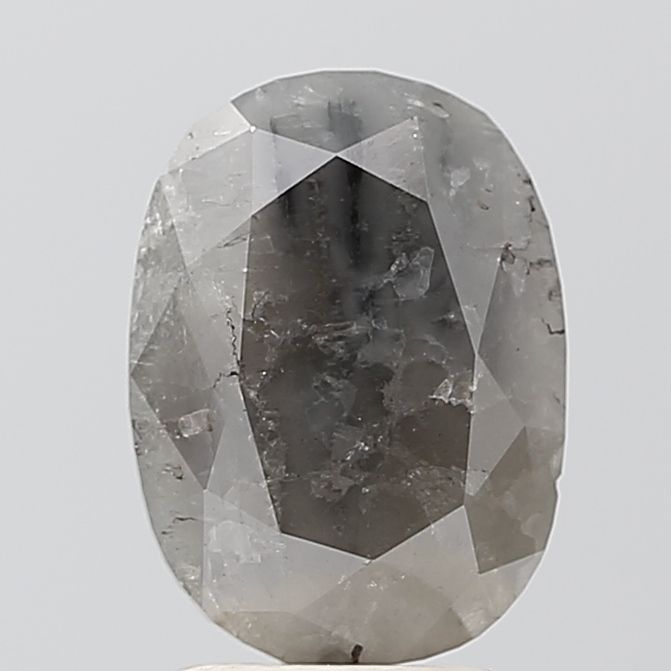 3.32 Carat Oval Diamond Salt and Pepper VS1