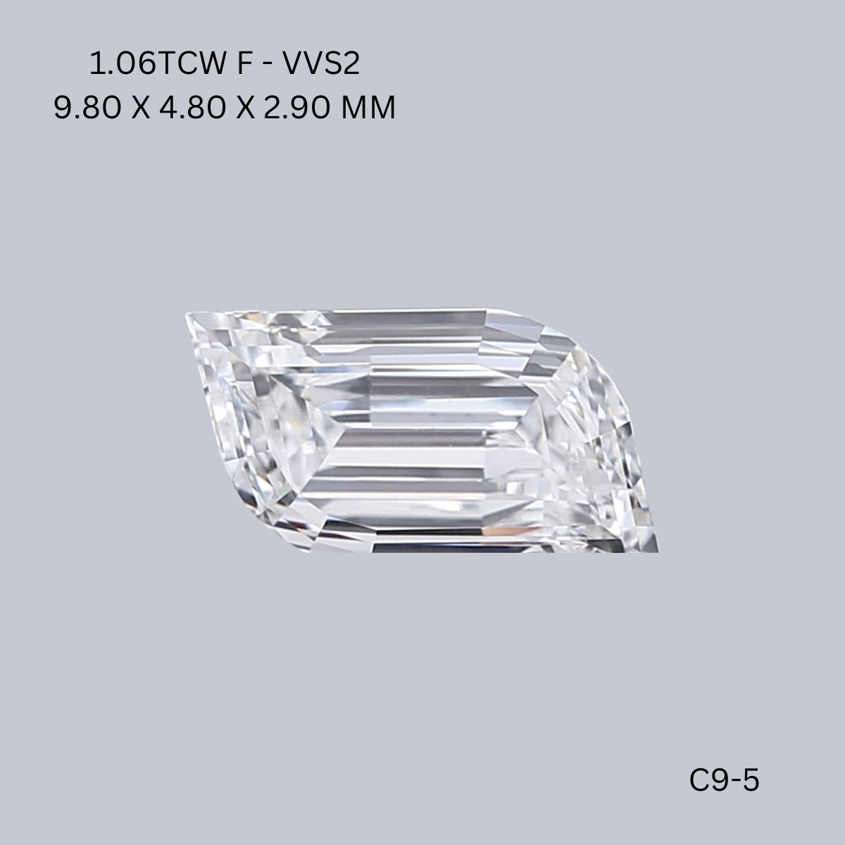 1.06ct Shield F VVS2