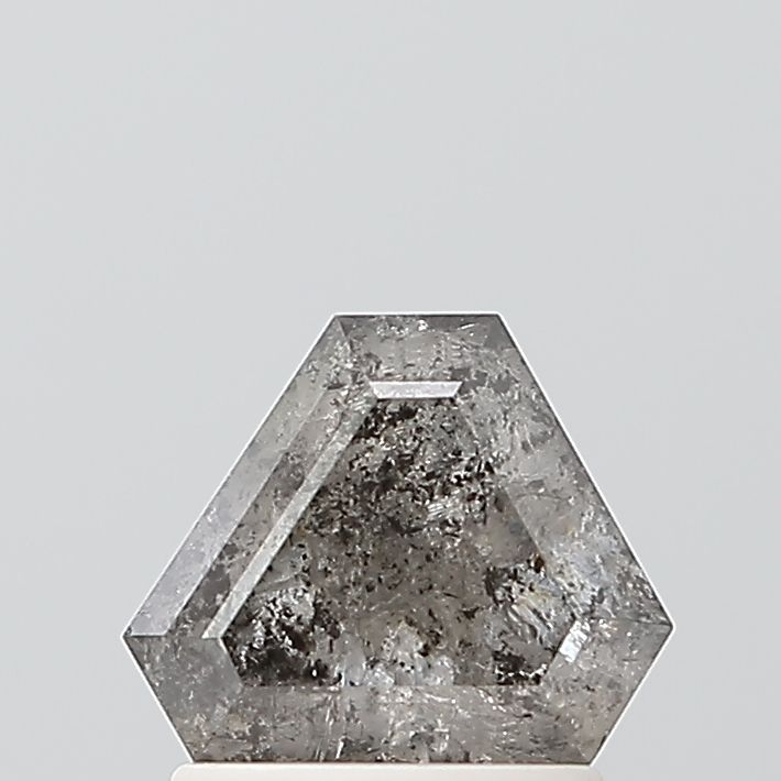1.56 Carat Shield Diamond Salt and Pepper VS2