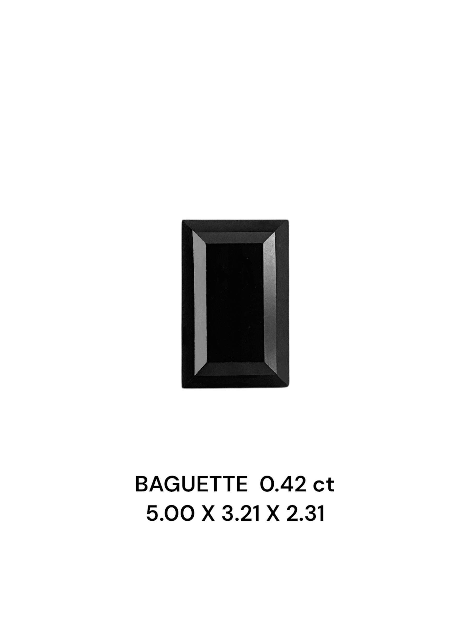 0.42 Carat Baguette Diamond Fancy Black VVS2