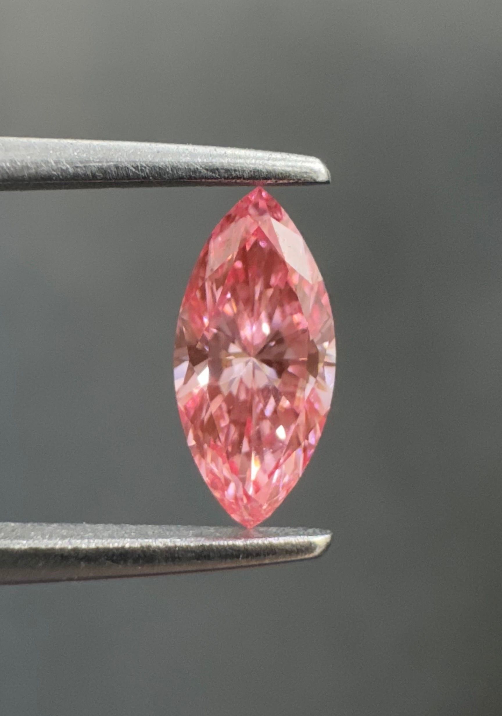0.48 Carat Marquise Diamond Fancy Intense Pink VVS2