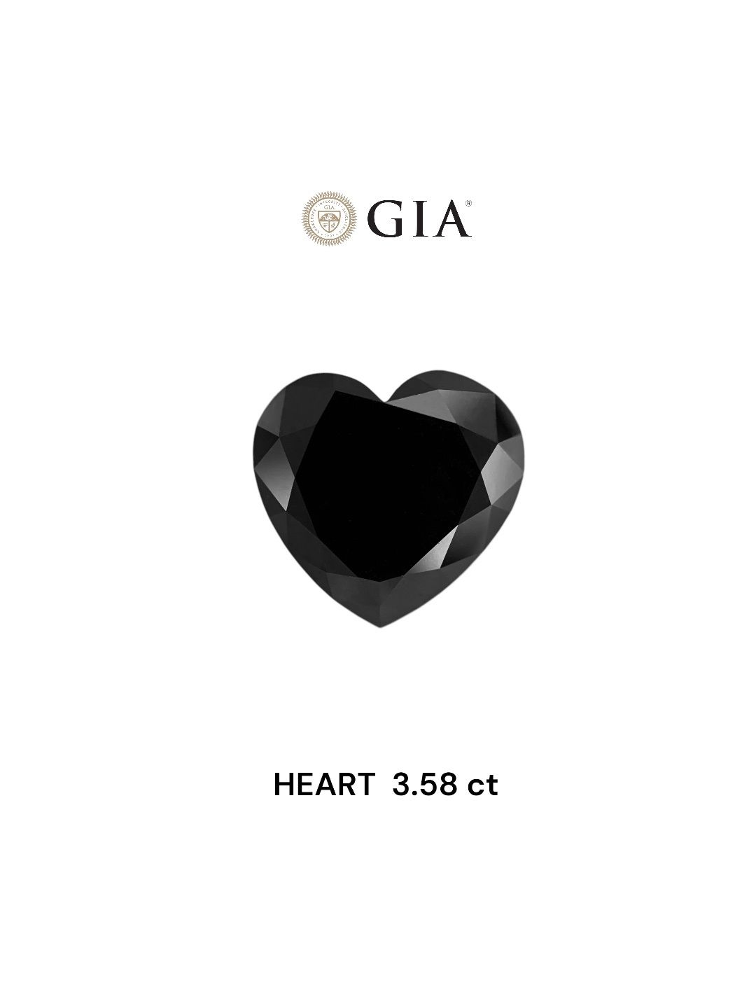 3.58 Carat Heart Diamond Fancy Black VVS2