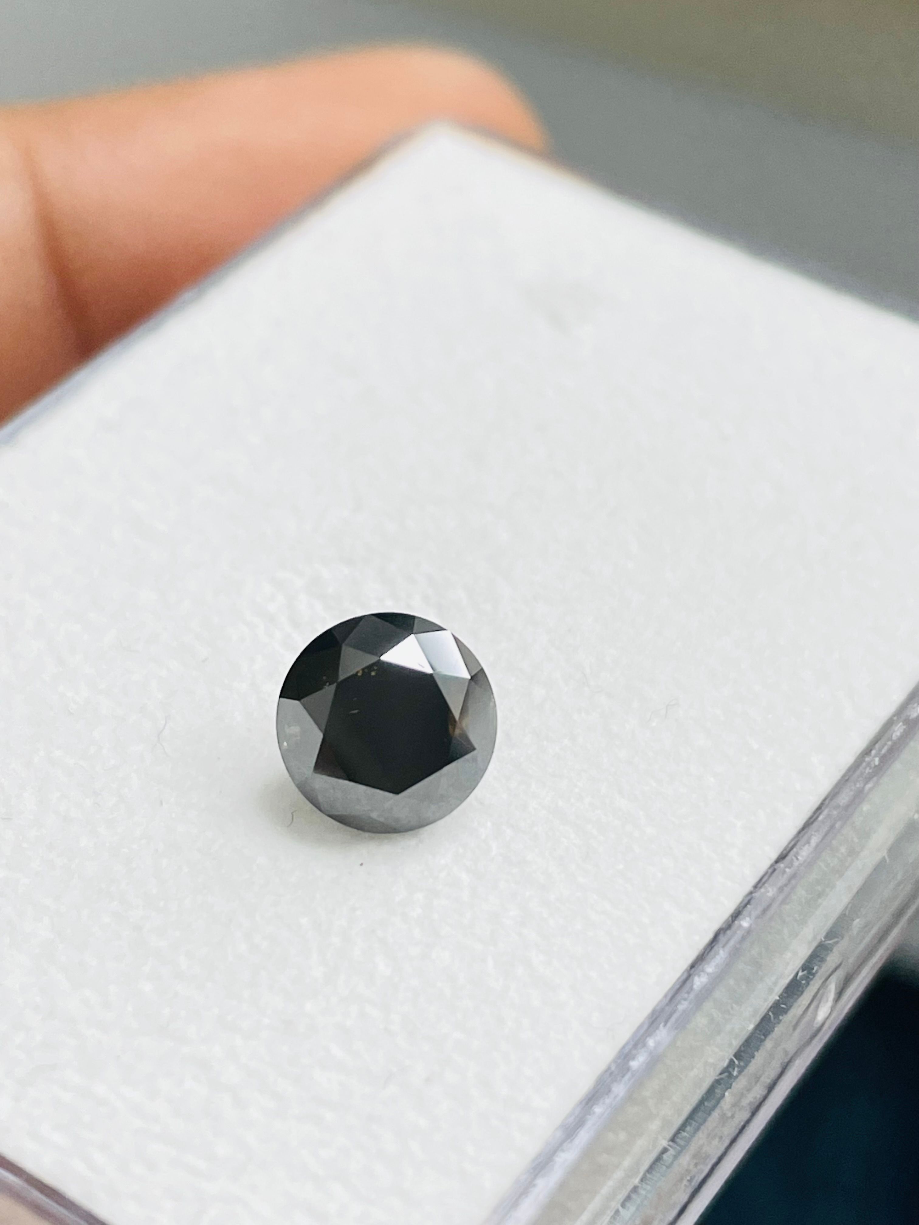 2.07 Carat Round Diamond Fancy Black 