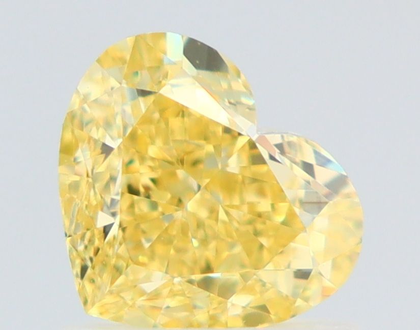 1.08 Carat Heart Diamond Fancy Intense Yellow VVS2