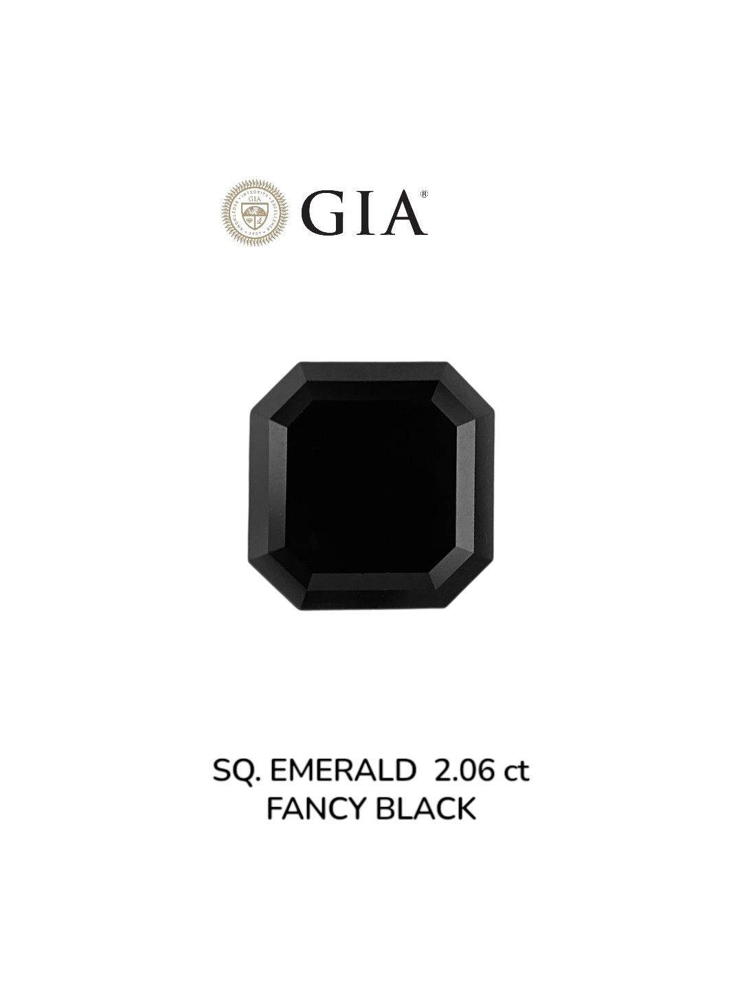 2.06 Carat Asscher Diamond Black 