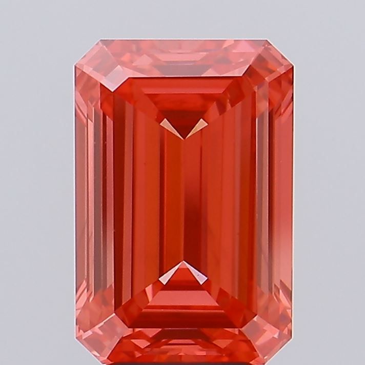 5.1 carat fancy vivid red VS1 EX Cut IGI emerald diamond