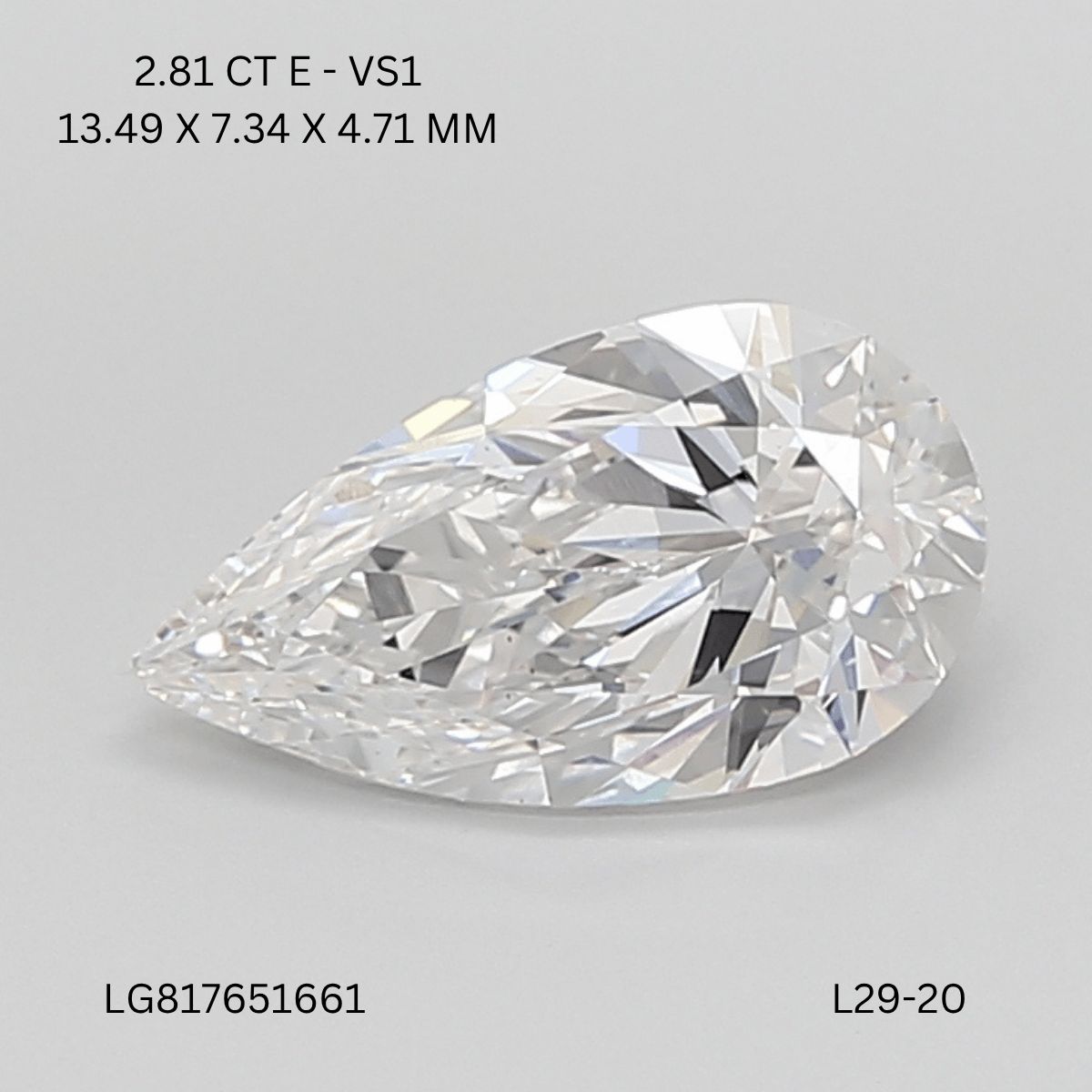 2.81 ct. pear Lab Grown Diamond front image