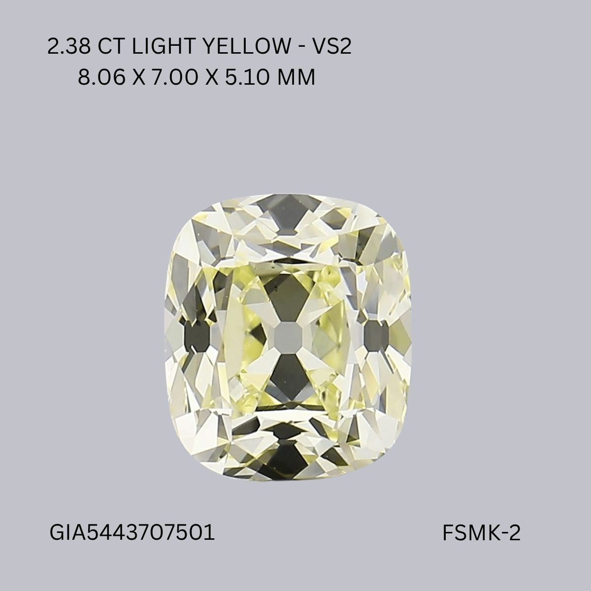 2.38 ct Cushion Brilliant diamond