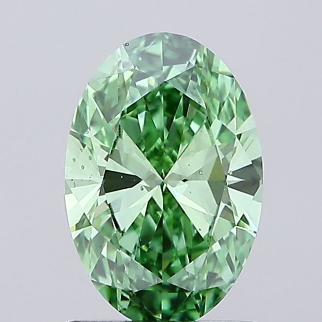 1.01 carat fancy vivid green VS2 EX Cut IGI oval diamond