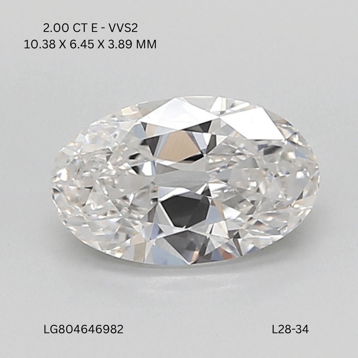 2.00 ct. oval Lab Grown Diamond front image