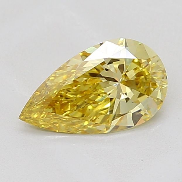 1.07 carat fancy intense yellow VS2 EX Cut IGI pear diamond