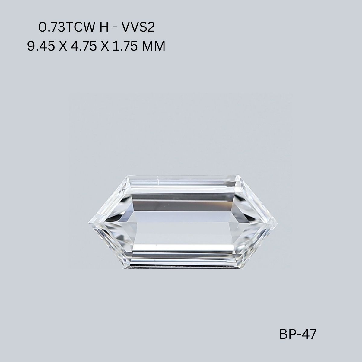 0.73 Carat Hexagonal Diamond H VVS2