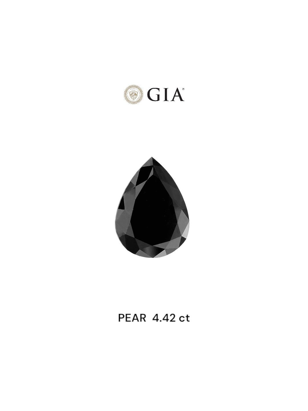 4.42 Carat Pear Diamond Fancy Black VVS2