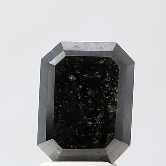 2.44 Carat Emerald Diamond Black VVS2