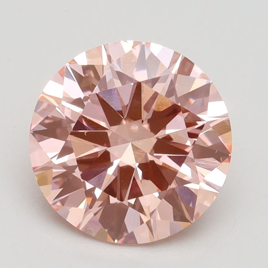 ROUND 2.31ct Fancy Intense Pink VS2 EX EX EX STG