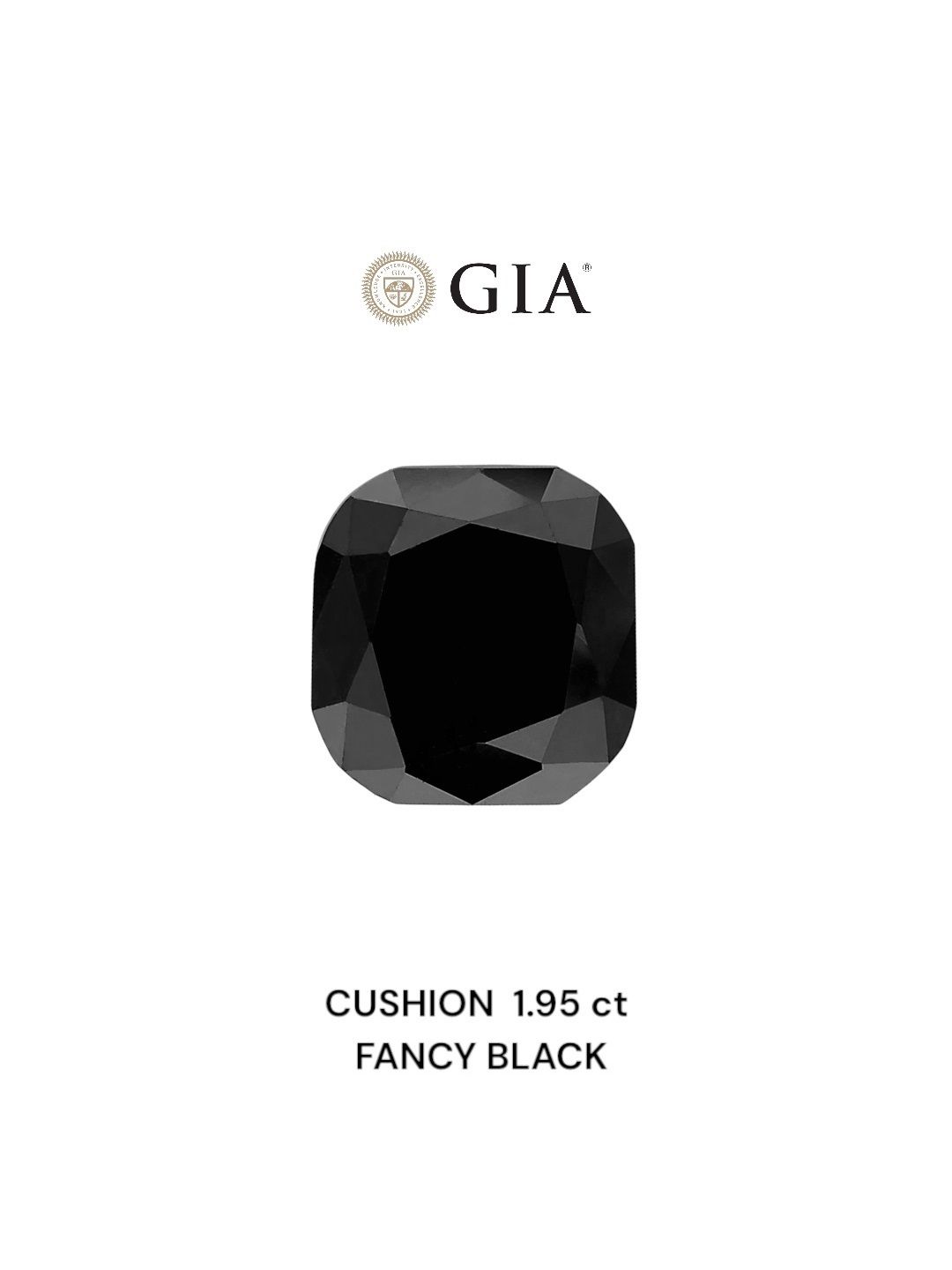 1.95 Carat Cushion brilliant Diamond Fancy Black VVS2