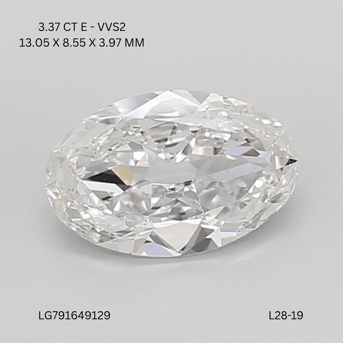 3.37 ct. oval Lab Grown Diamond front image