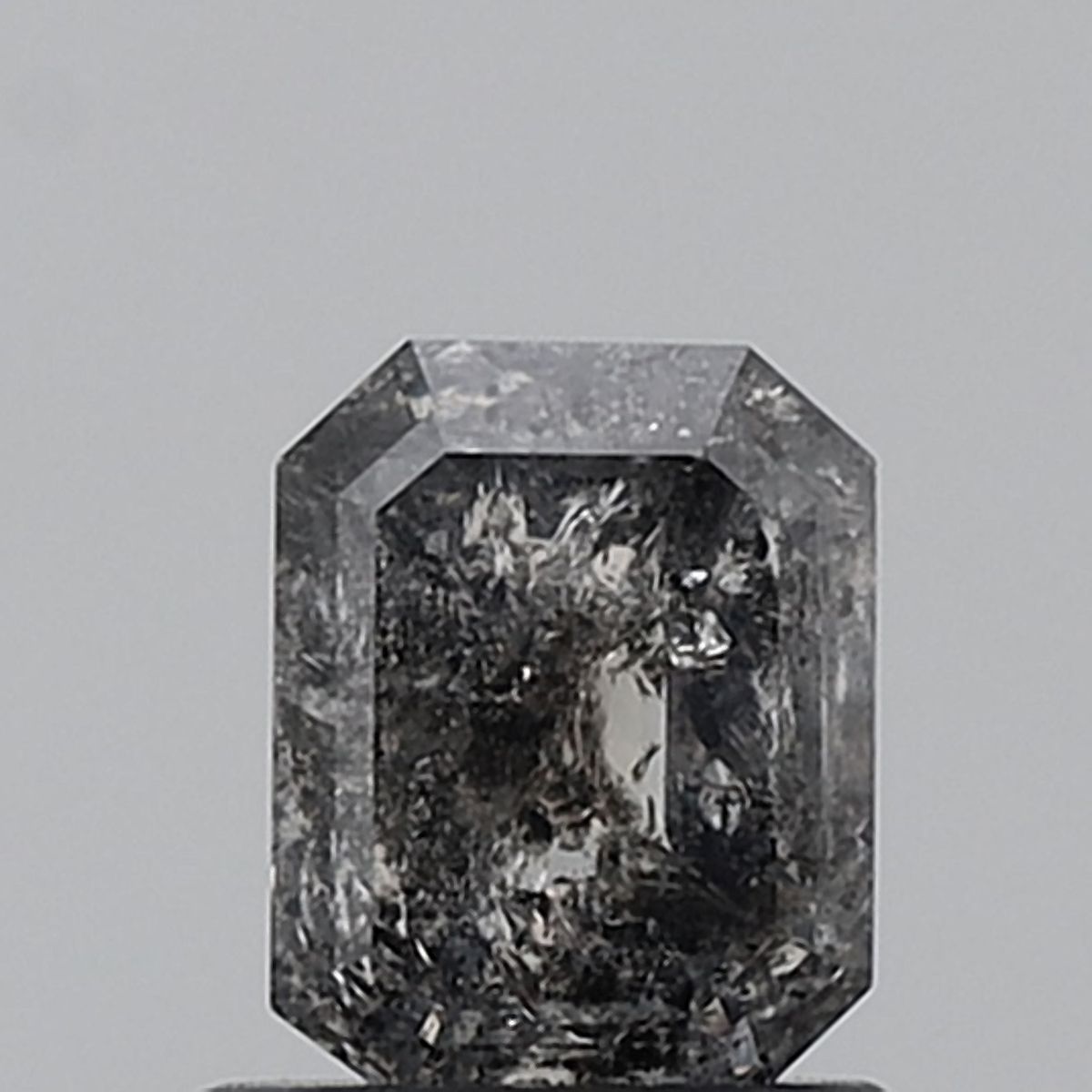0.91 Carat Emerald Diamond Salt and Pepper VVS2