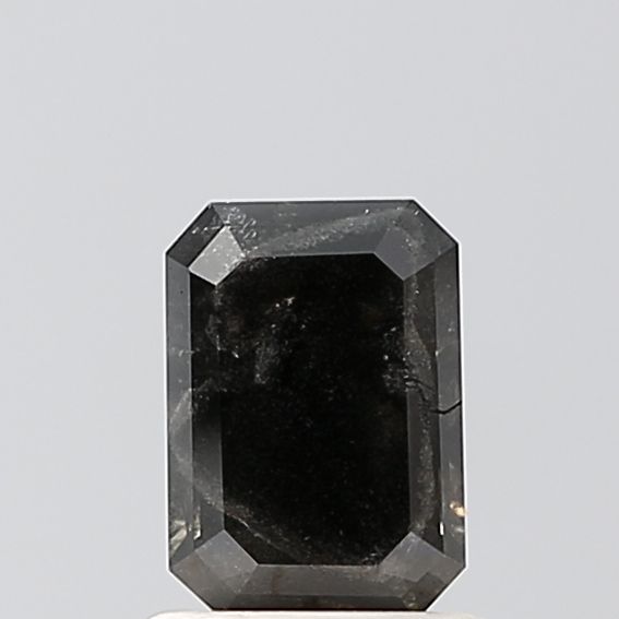 0.8 Carat Emerald Diamond Salt and Pepper VS2