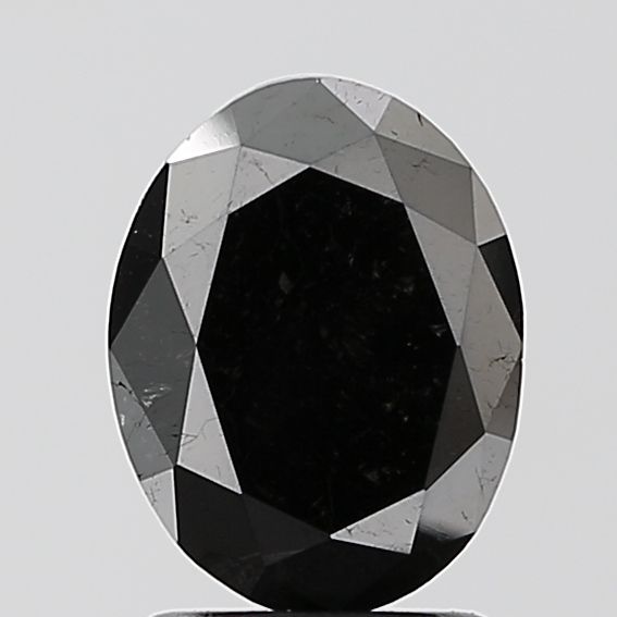 1.58 Carat Oval Diamond Black VVS2