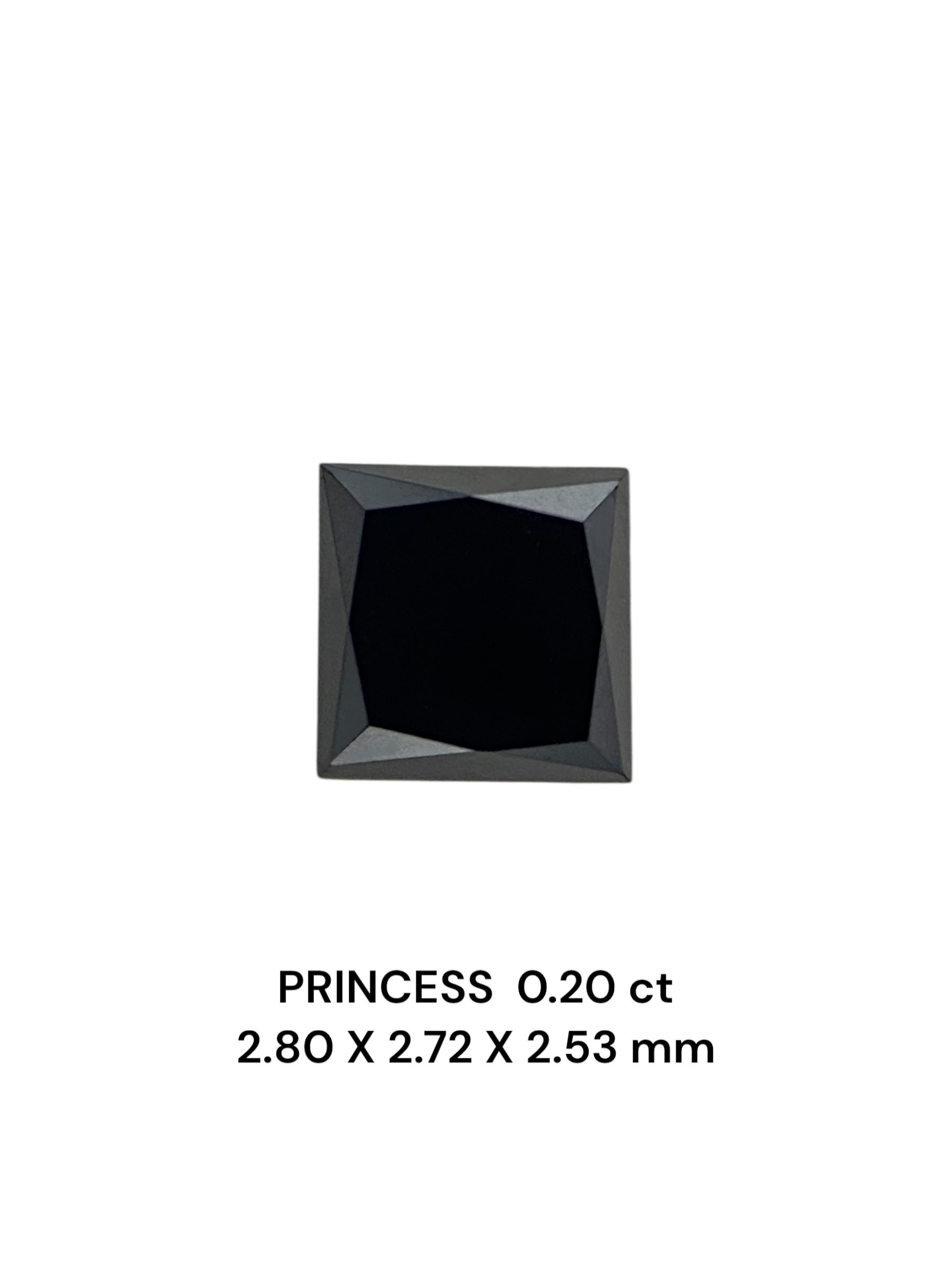 0.2 Carat Princess Diamond Fancy Black VVS2