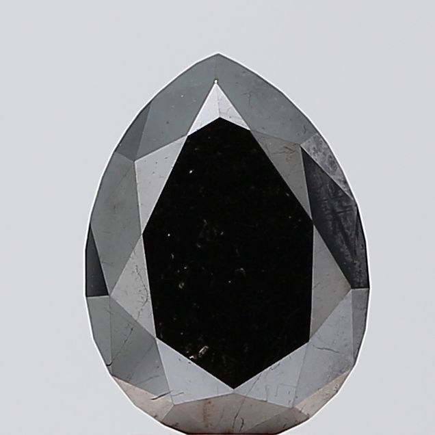 1.76 Carat Pear Diamond Black VVS2