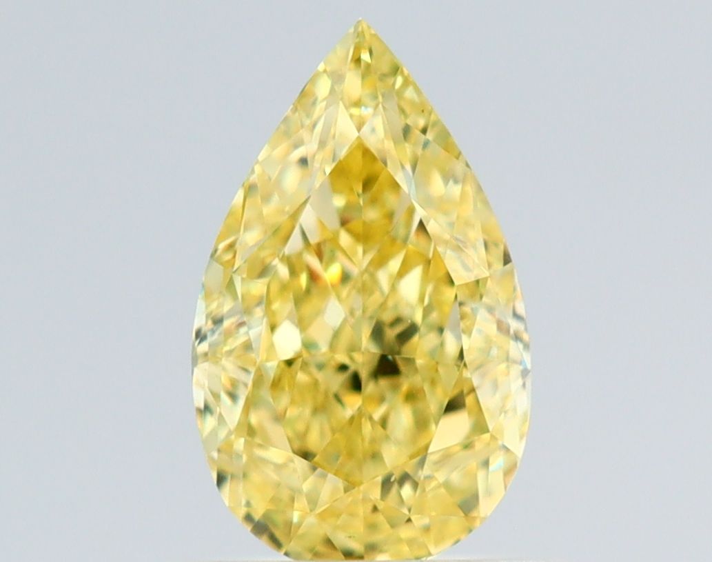 1.01 Carat Pear Diamond Fancy Intense Yellow VS1