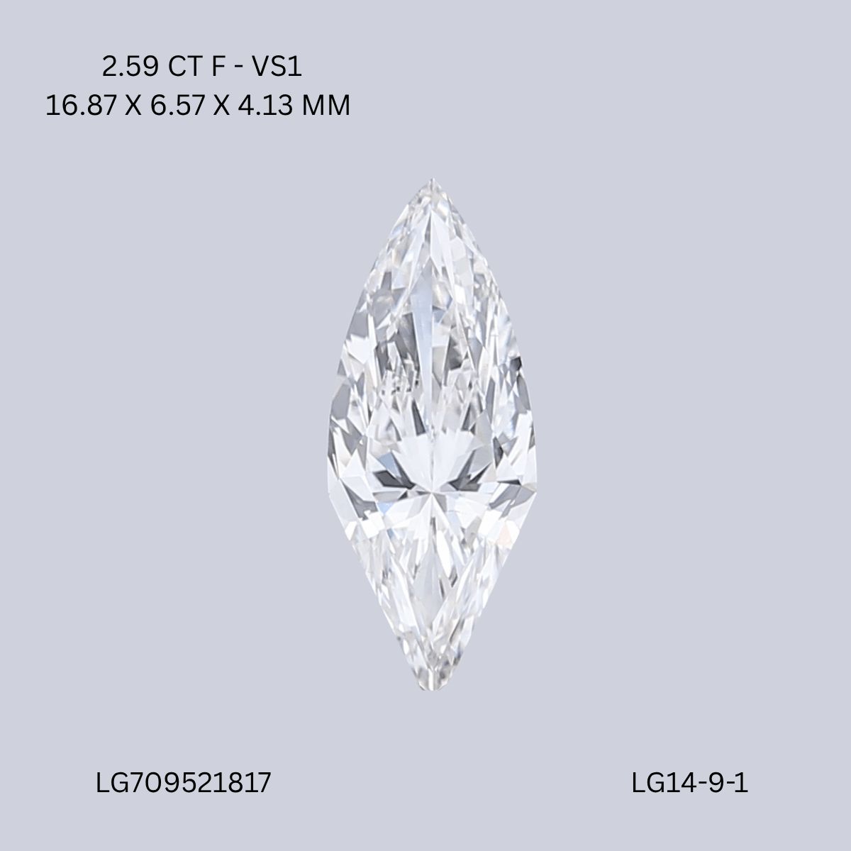 2.59 ct lab-grown Shield Diamond