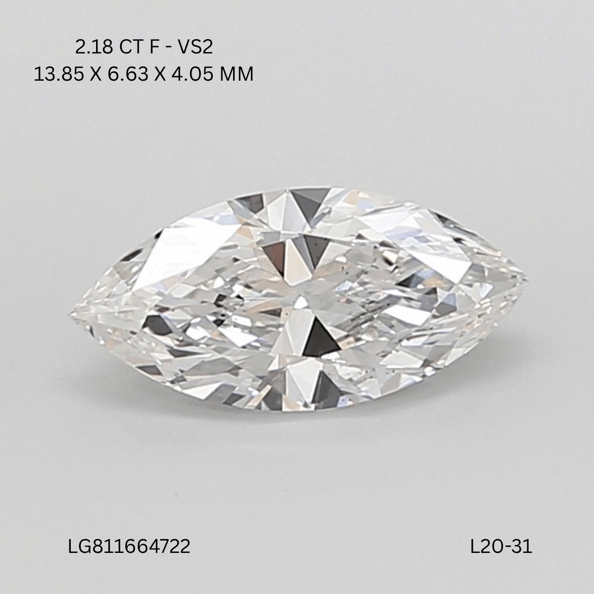 2.18 ct. marquise Lab Grown Diamond front image