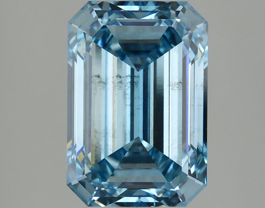 3.08 carat fancy intense blue VS2 EX Cut IGI emerald diamond