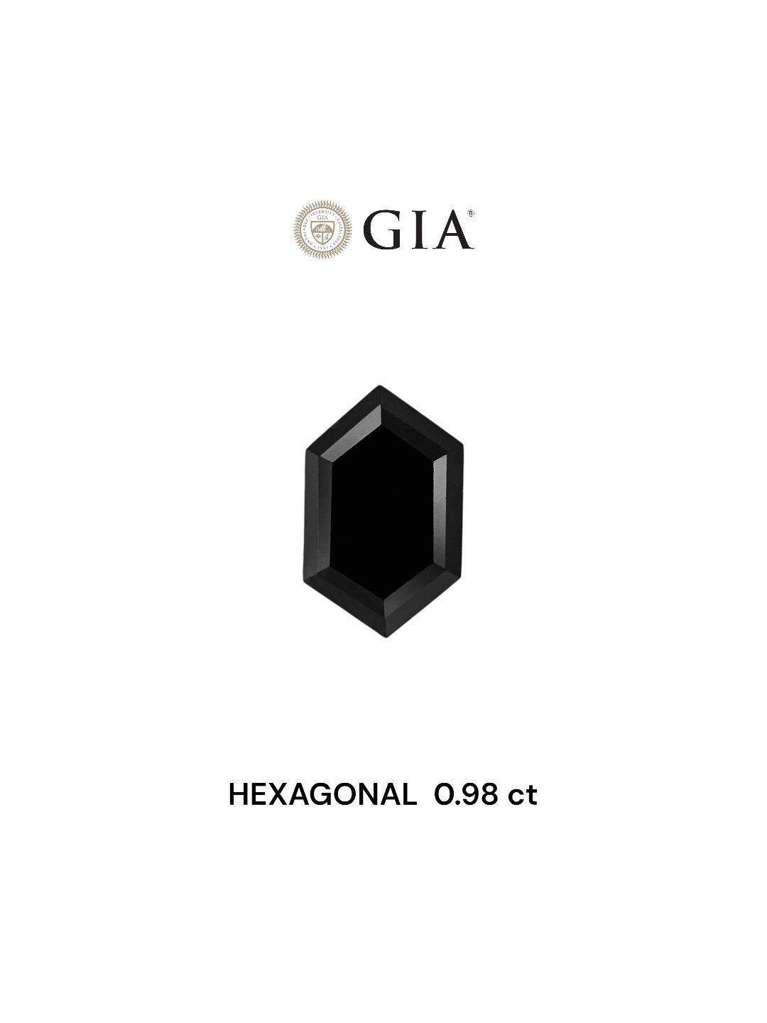 0.98 Carat Hexagonal Diamond Fancy Black VVS2
