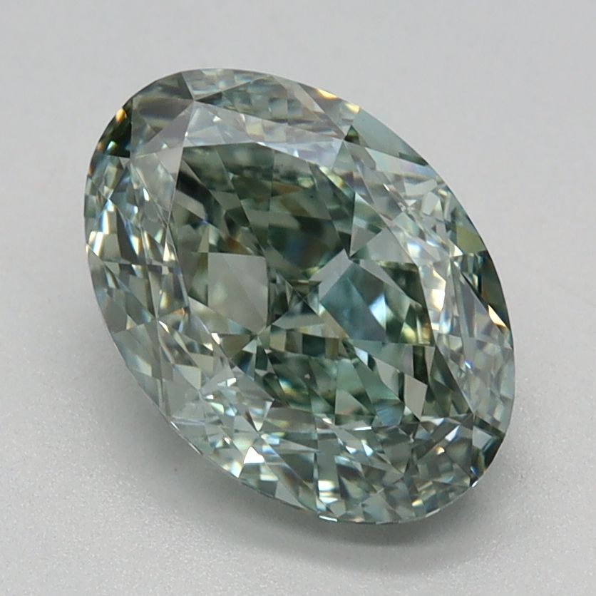 OVALE 1.65ct FANCY VIVIDO VERDE VS1  EX EX NULLA