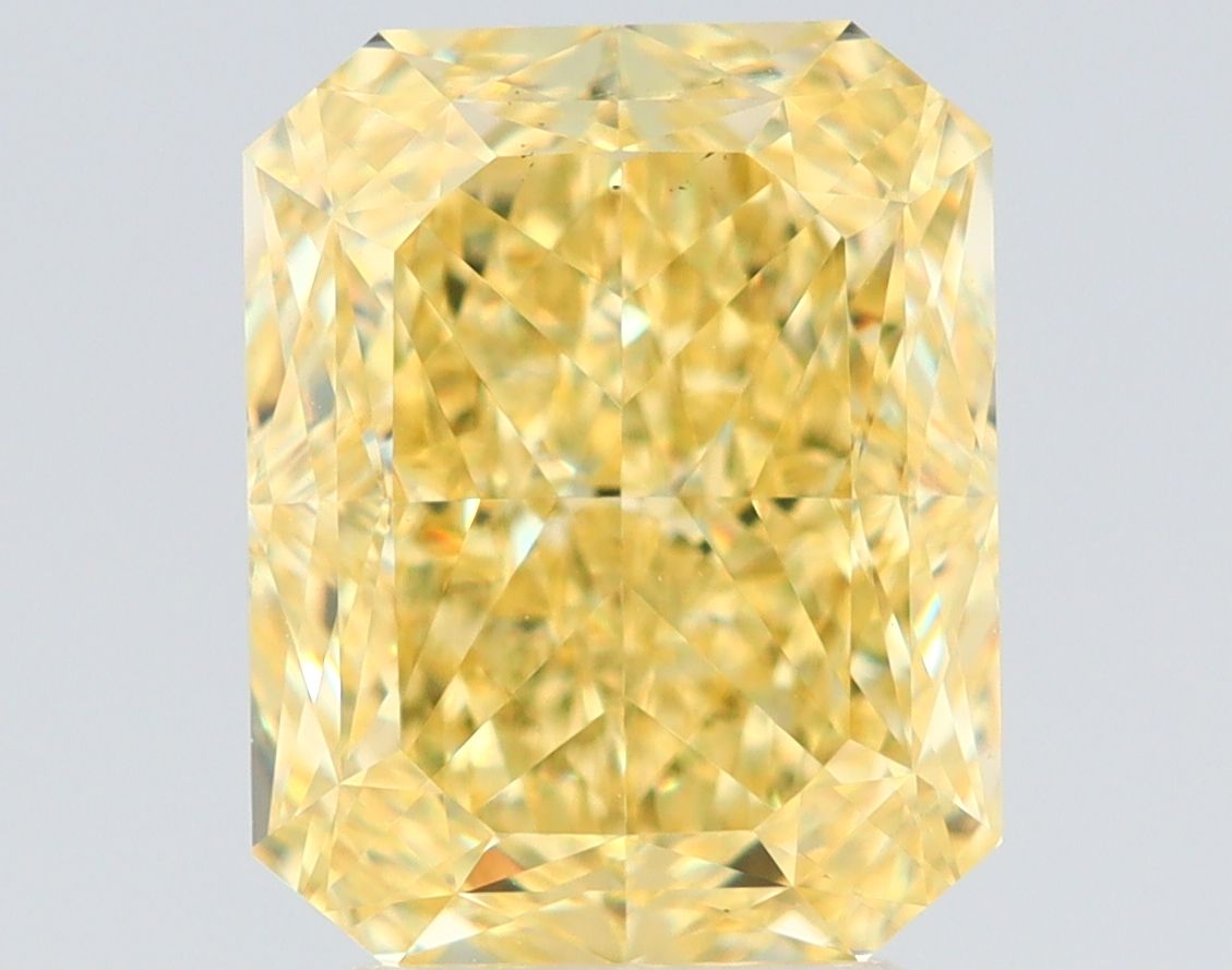 4.07 Carat Radiant Diamond Fancy Intense Yellow VS2