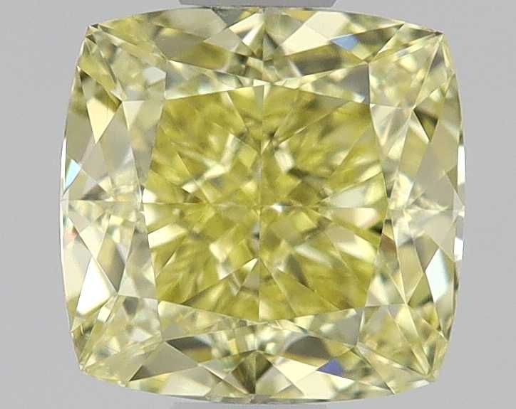 0.84 Carat Cushion brilliant Diamond Fancy Intense Yellow VVS1