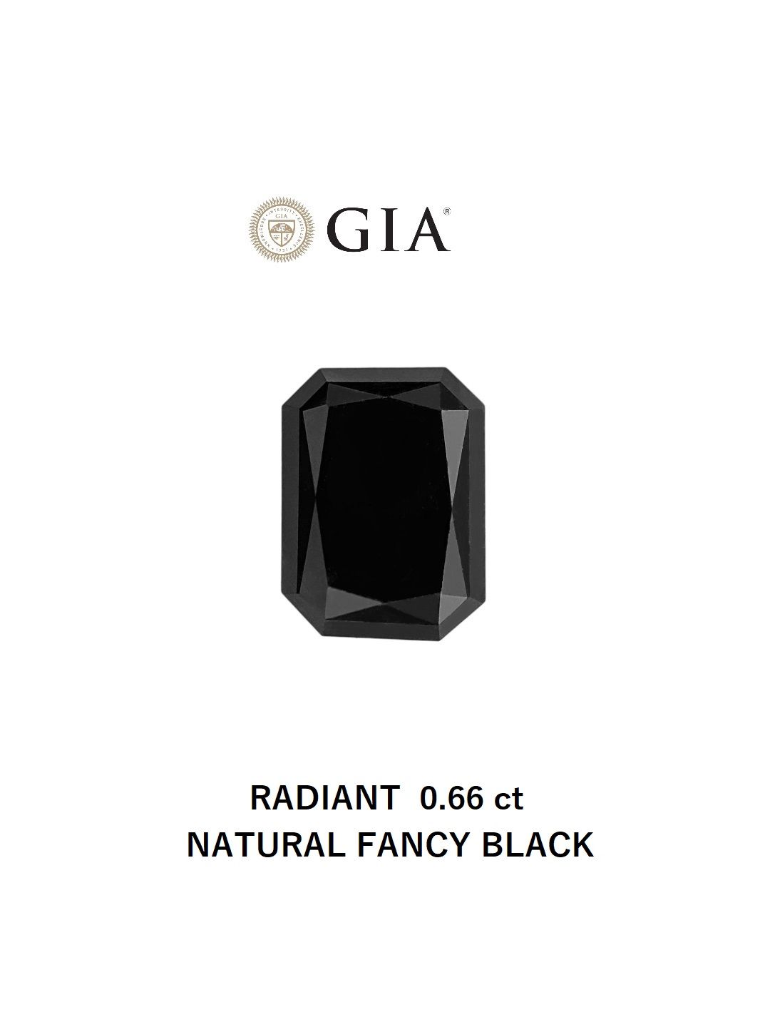 0.66 Carat Radiant Diamond Fancy Black VVS2