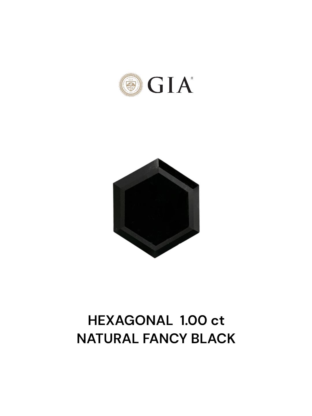 1 Carat Hexagonal Diamond Fancy Black VVS2