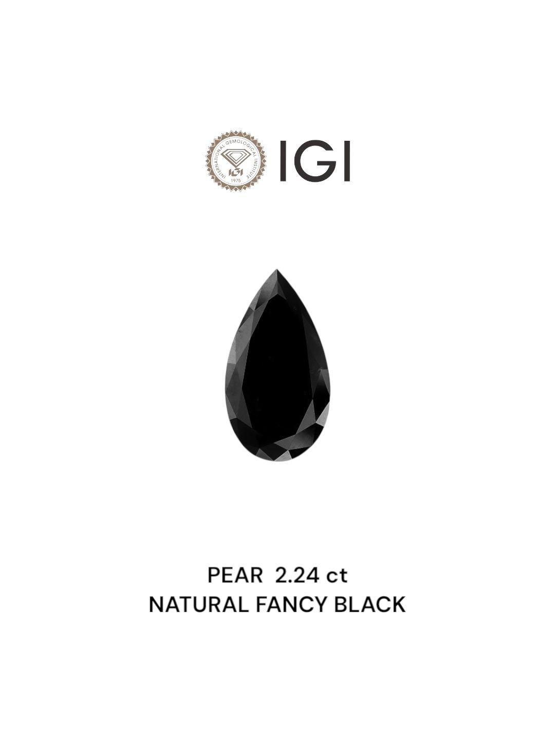 2.24 Carat Pear Diamond Fancy Black 