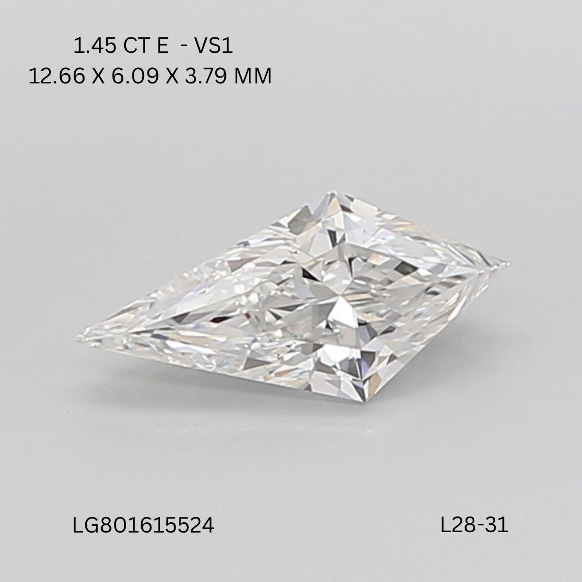 1.45 ct lab-grown Kite Diamond