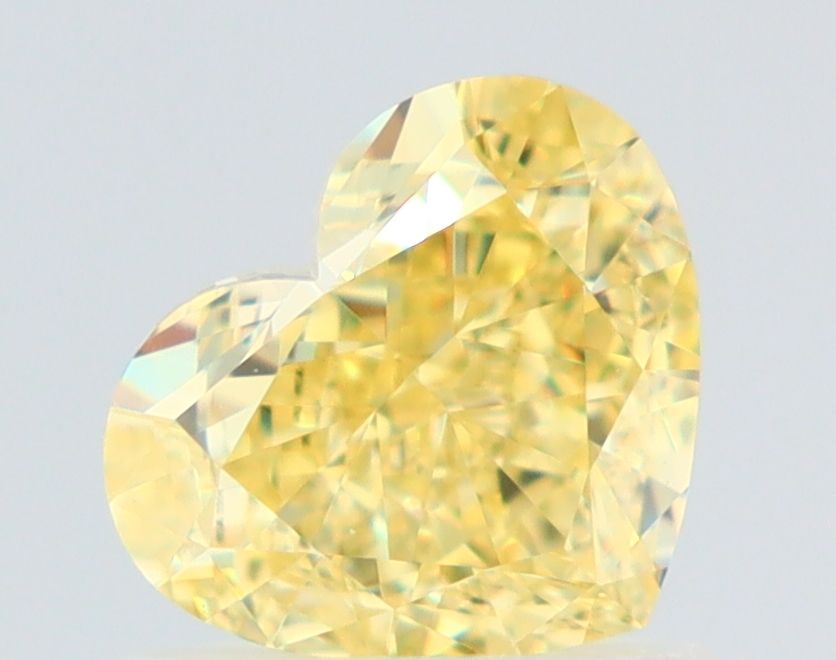 1.06 Carat Heart Diamond Fancy Intense Yellow VVS1