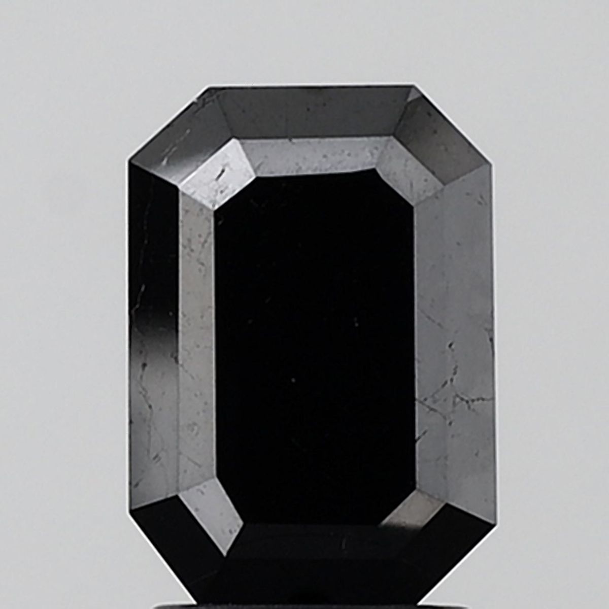 2.48 Carat Emerald Diamond Black VVS2