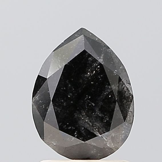 1.36 Carat Pear Diamond Salt and Pepper VVS2