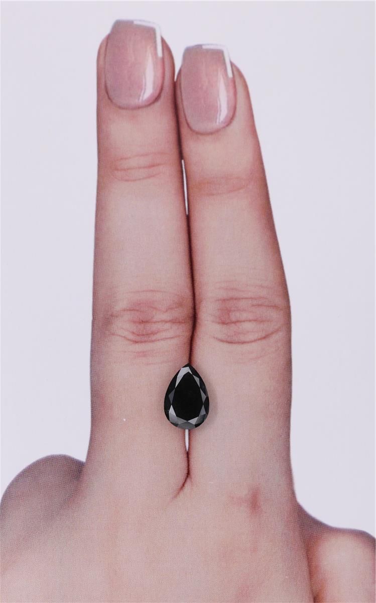 1.92 Carat Pear Diamond Fancy Black VVS2