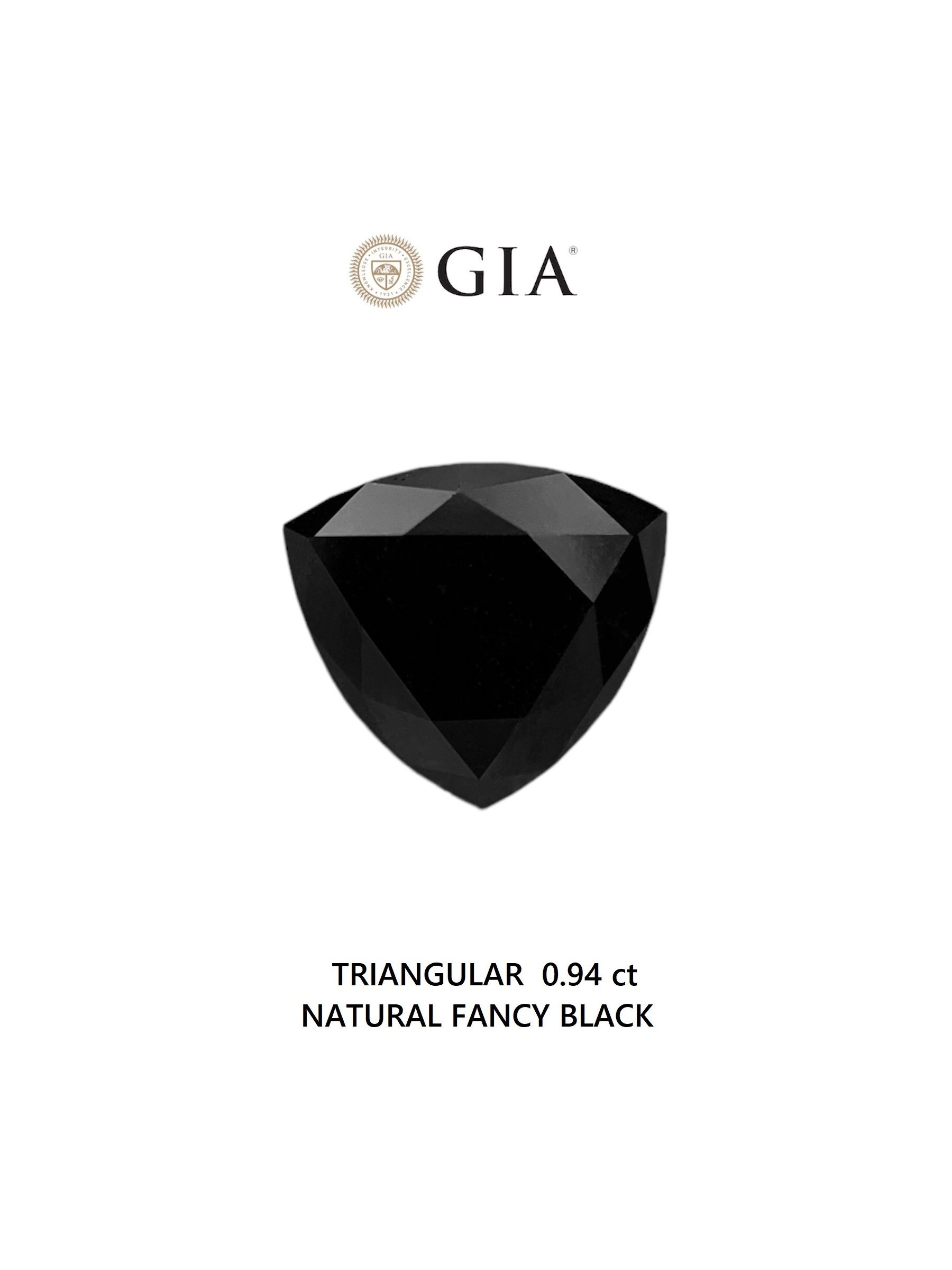 0.94 Carat Triangular Diamond Fancy Black VVS2