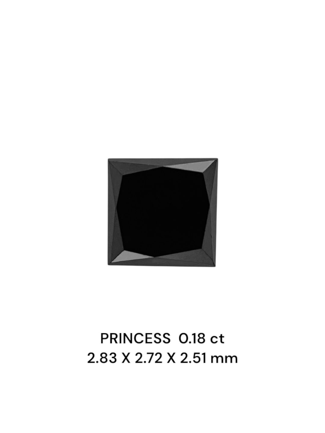 0.18 Carat Princess Diamond Fancy Black VVS2