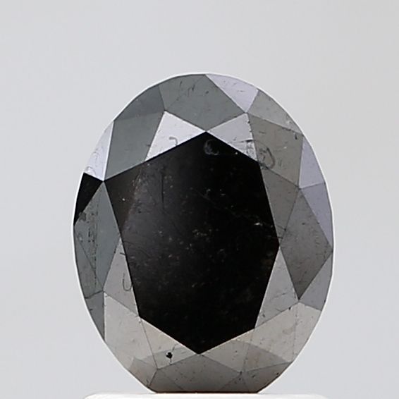1.46 Carat Oval Diamond Fancy Black VVS2