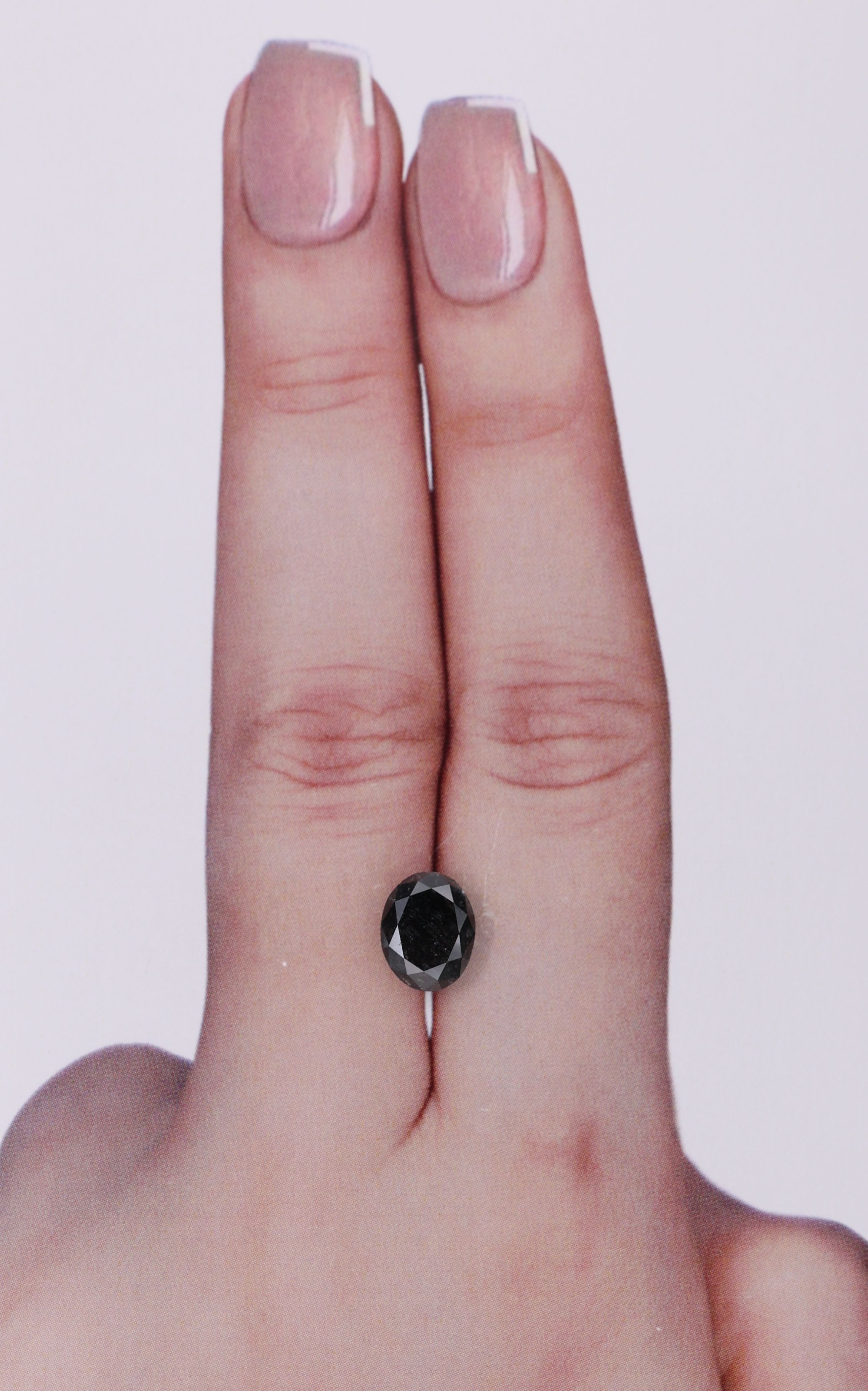 1.54 Carat Oval Diamond Fancy Black VVS2