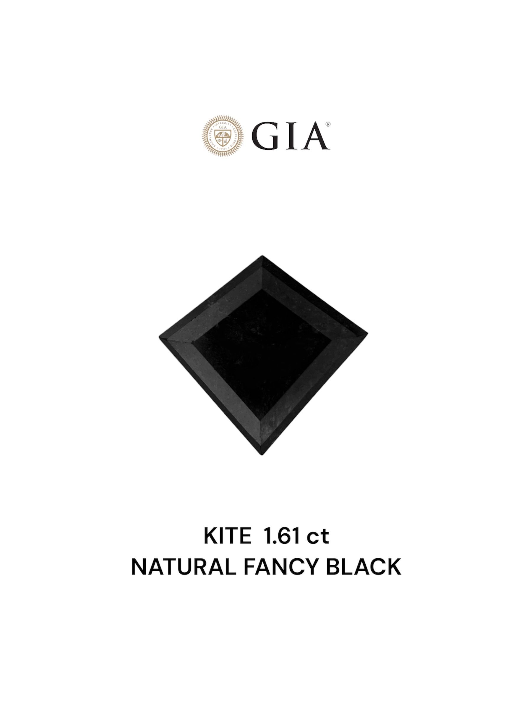 1.61 Carat Kite Diamond Fancy Black VVS2