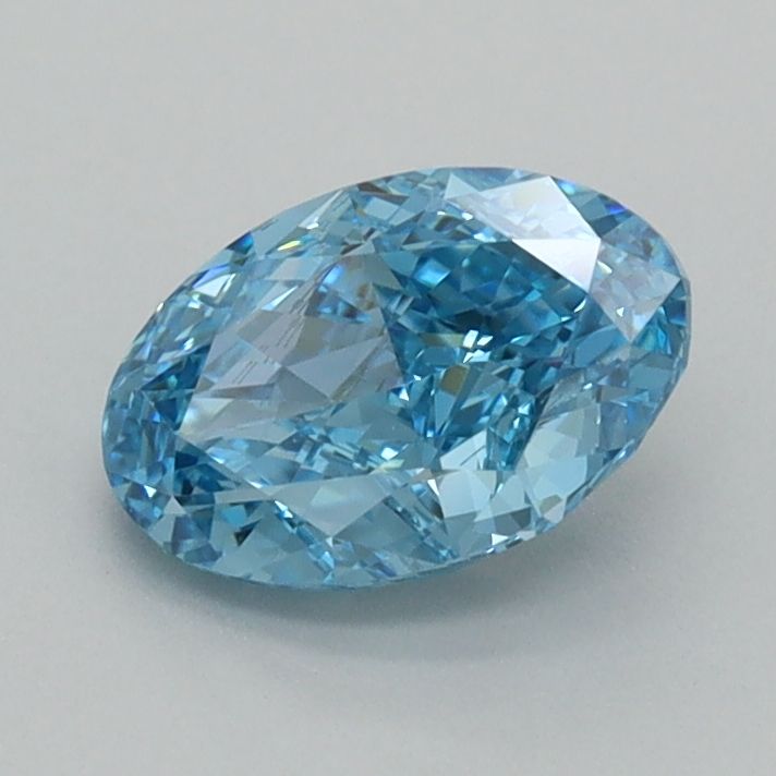 1.03 carat fancy vivid blue VS2 EX Cut IGI oval diamond
