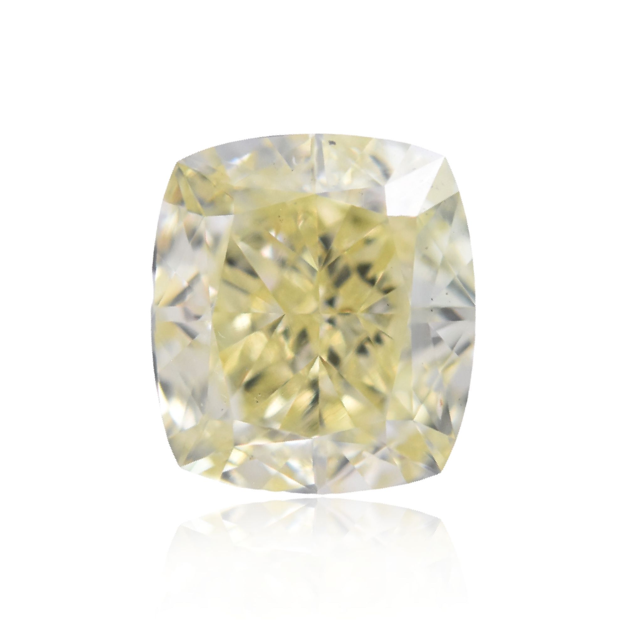 2.11 Carat Cushion brilliant Diamond Fancy Light  Yellow SI1