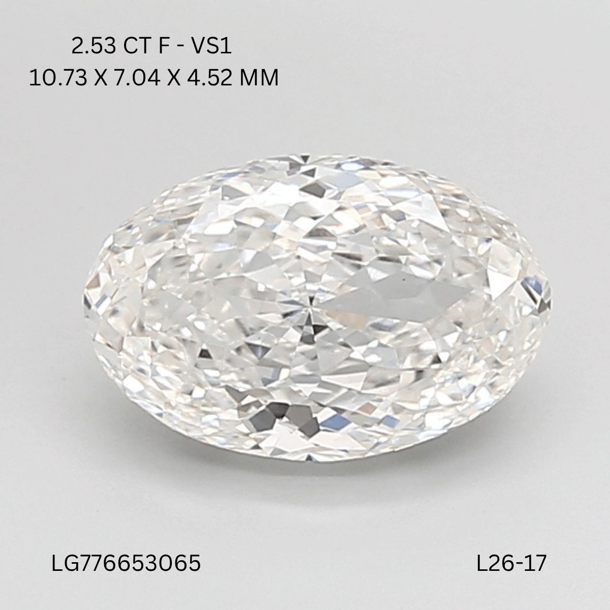 2.53 ct. oval Lab Grown Diamond front image